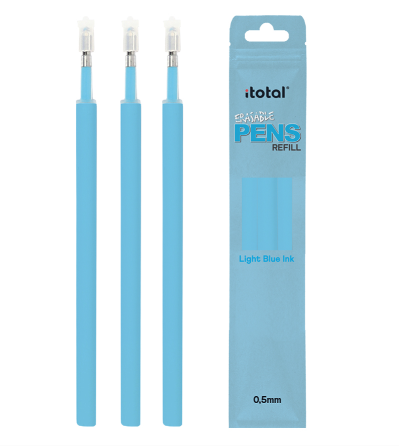 Refill inchiostro cancellabile set 3 pezzi AZZURRO