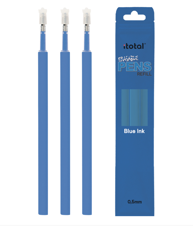 Refill inchiostro cancellabile set 3 pezzi BLU