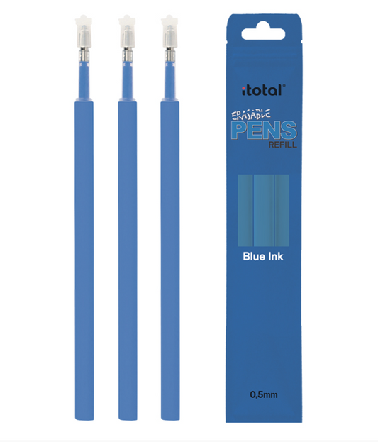 Refill inchiostro cancellabile set 3 pezzi BLU