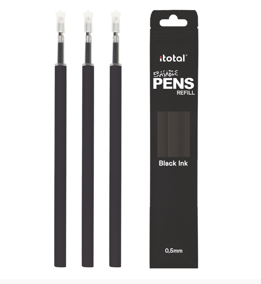 Refill inchiostro cancellabile set 3 pezzi NERO