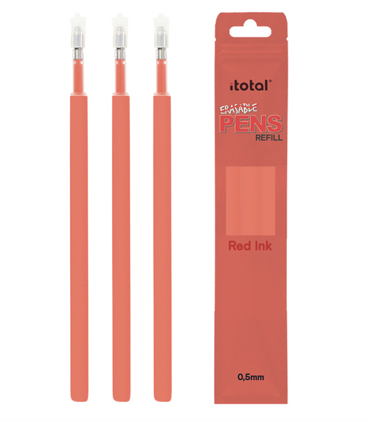 Refill inchiostro cancellabile set 3 pezzi ROSSO