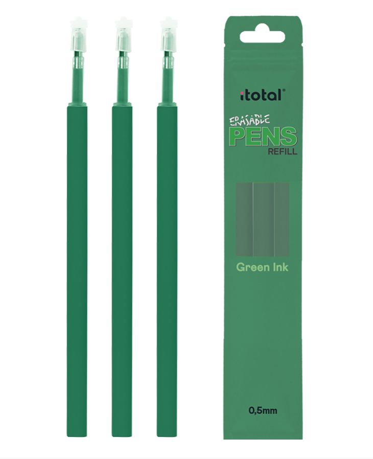 Refill inchiostro cancellabile set 3 pezzi VERDE