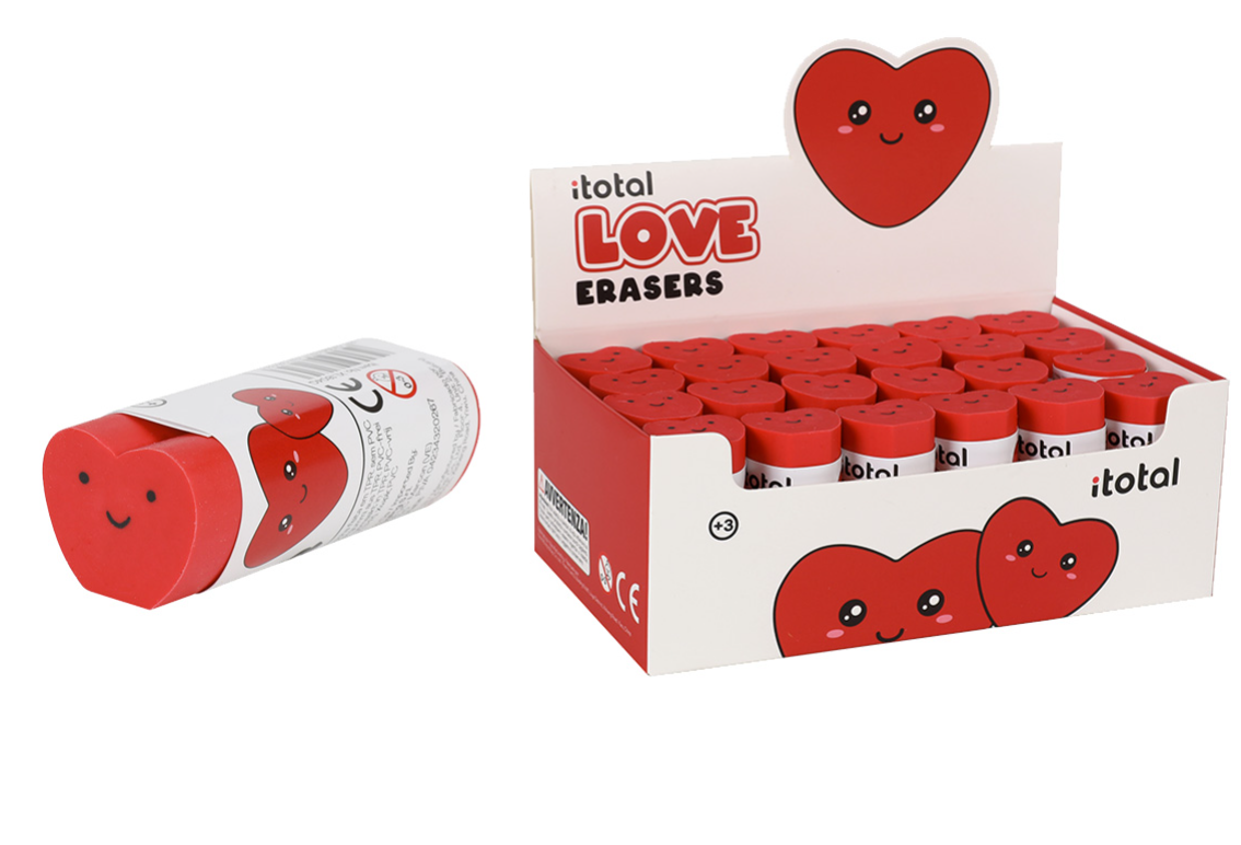 Gomma per matita a forma di CUORE