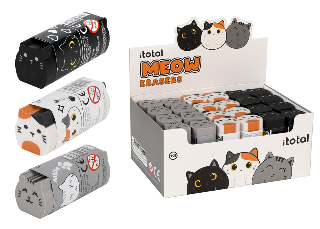 Gomma per matita a forma di GATTO GRIGIO