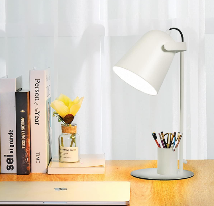 Lampada da Tavolo portaoggetti/porta cellulare Bianca