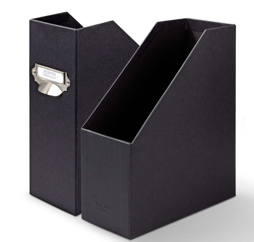 Porta rivista SOHO largo 11cm con manico Nero