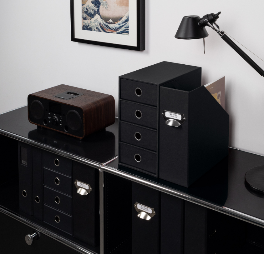 Porta rivista SOHO largo 11cm con manico Nero