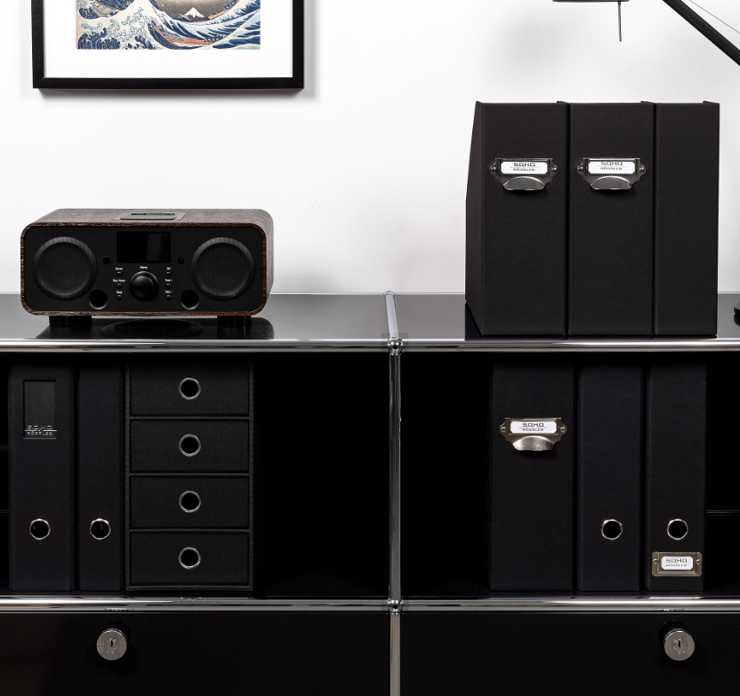 Porta rivista SOHO largo 11cm con manico Nero