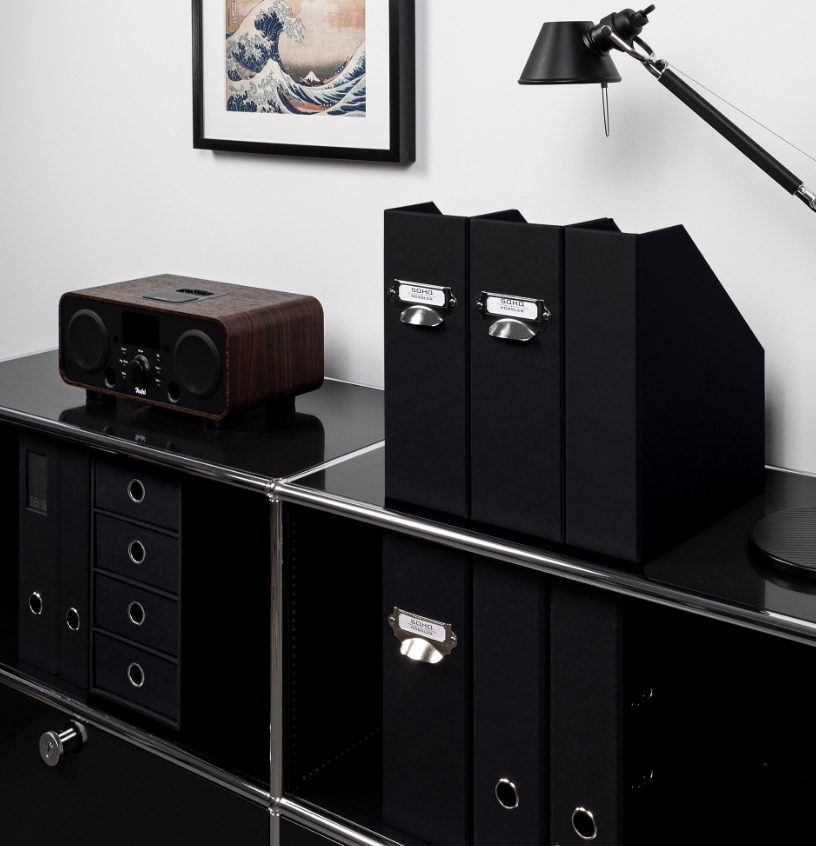 Porta rivista SOHO largo 11cm con manico Nero