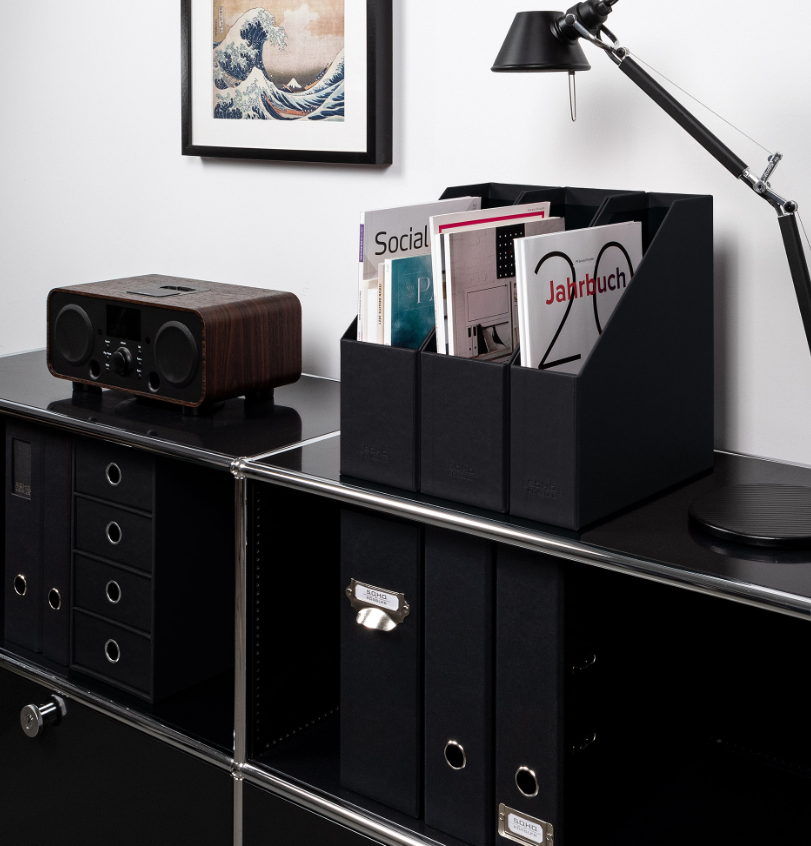 Porta rivista SOHO largo 11cm con manico Nero