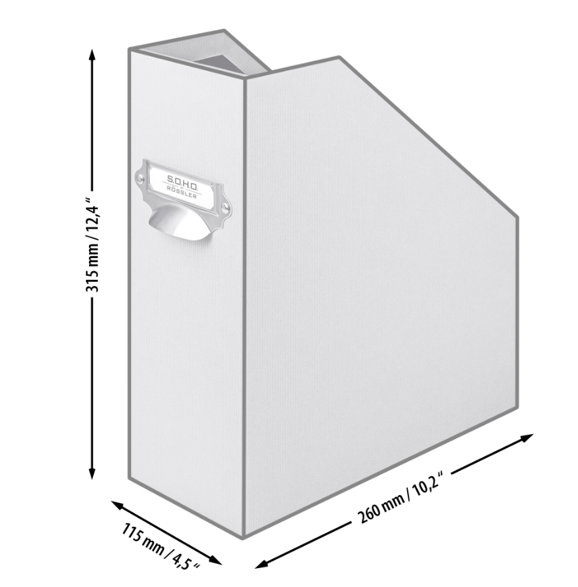 Porta rivista SOHO largo 11cm con manico Nero