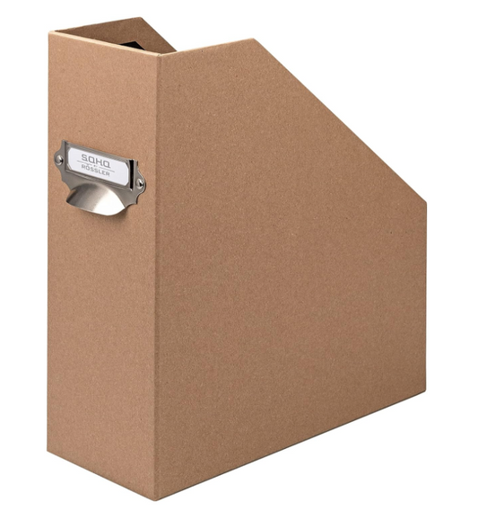 Porta rivista SOHO largo 11cm con manico Kraft Avana