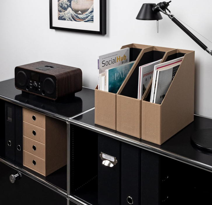 Porta rivista SOHO largo 11cm con manico Kraft Avana