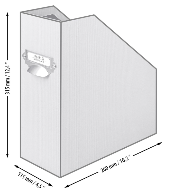 Porta rivista SOHO largo 11cm con manico Kraft Avana