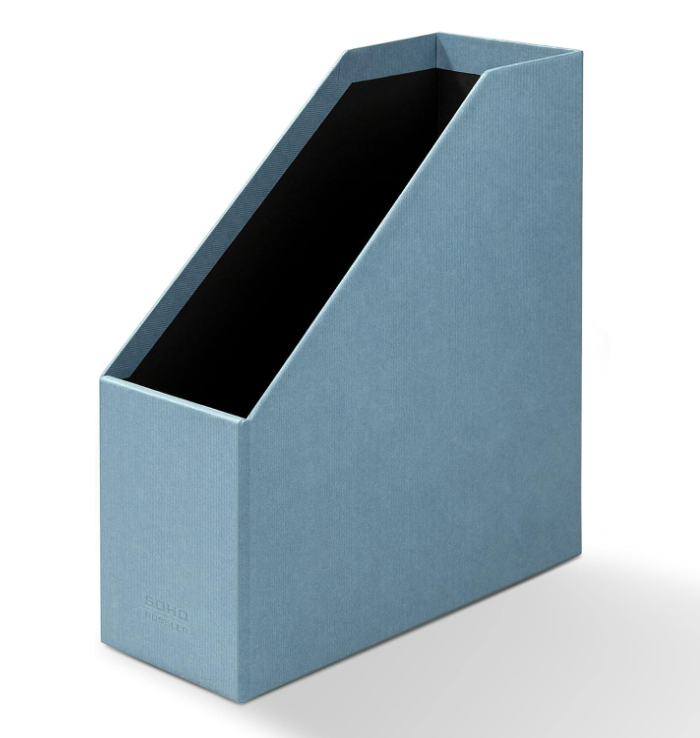 Porta rivista SOHO largo 11cm con manico Denim Blu