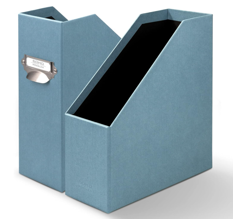 Porta rivista SOHO largo 11cm con manico Denim Blu