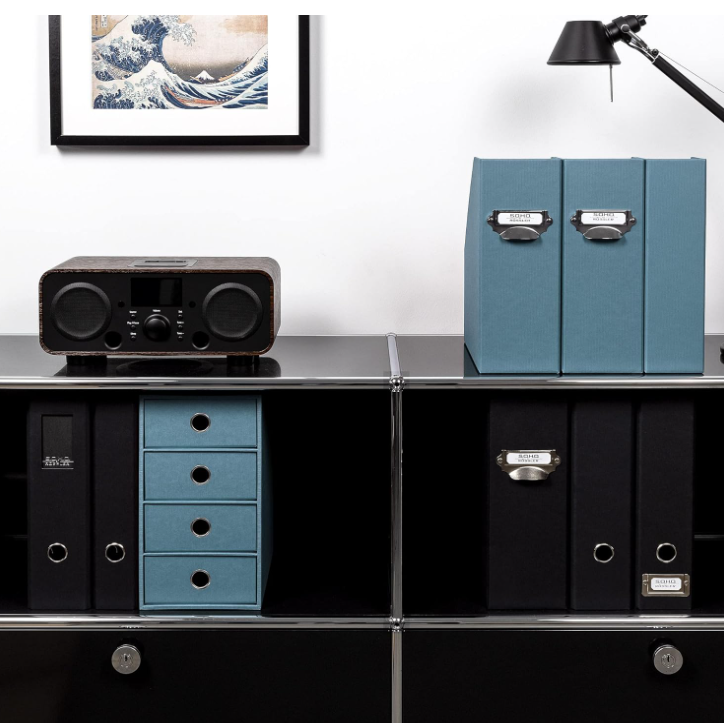 Porta rivista SOHO largo 11cm con manico Denim Blu