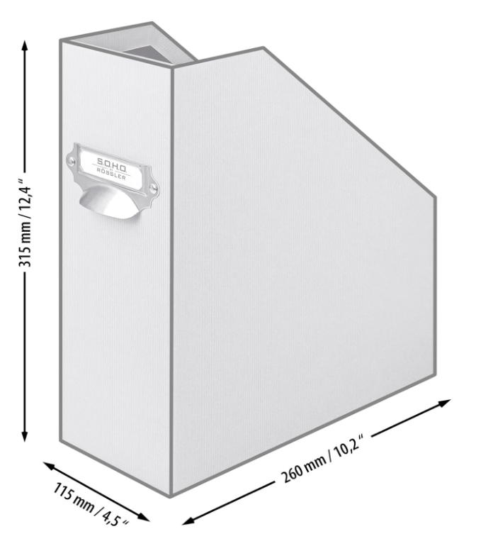 Porta rivista SOHO largo 11cm con manico Denim Blu