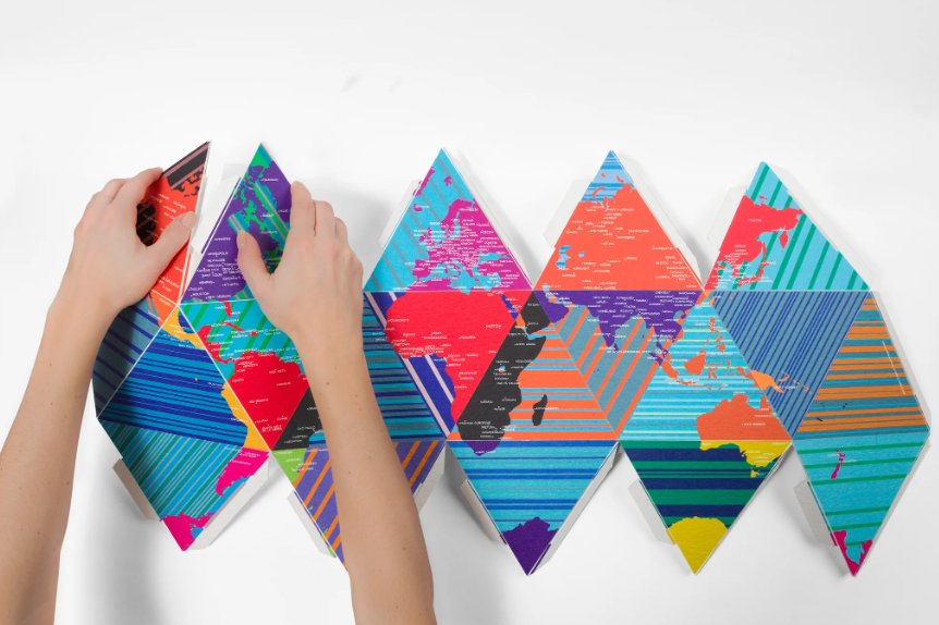 Mappamondo Poliedrico Here Illustrated Small Beppe Giacobbe Small