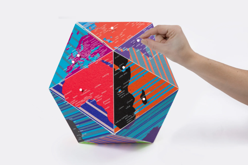 Mappamondo Poliedrico Here Illustrated Small Beppe Giacobbe Small