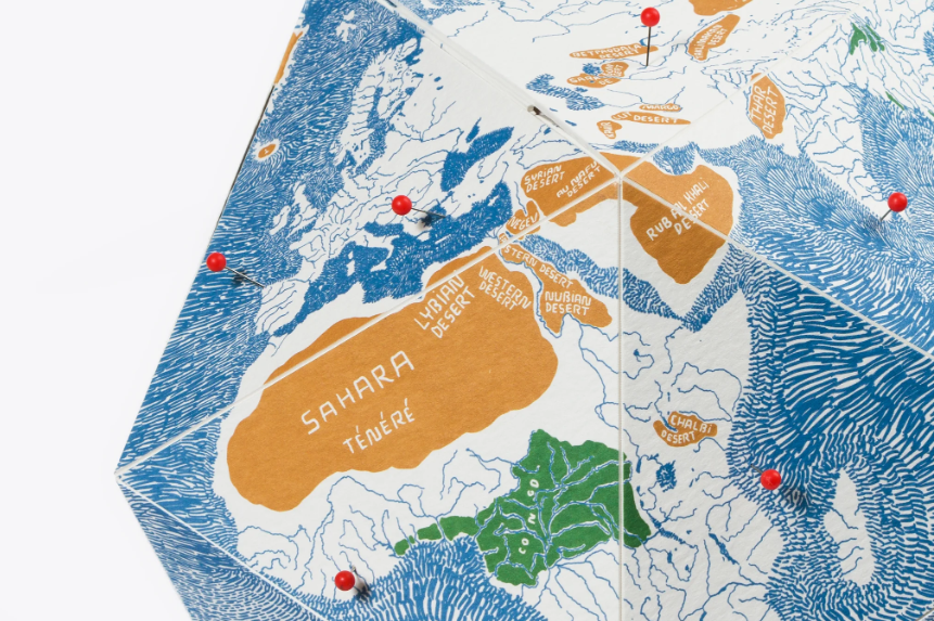 Mappamondo Poliedrico Here Illustrated Small Martí Guixé