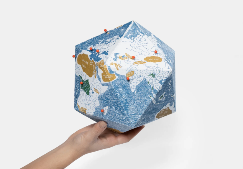 Mappamondo Poliedrico Here Illustrated Small Martí Guixé