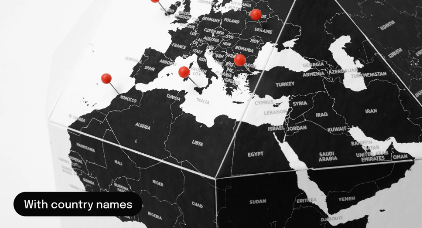 Mappamondo Poliedrico DearWorld with country names Small