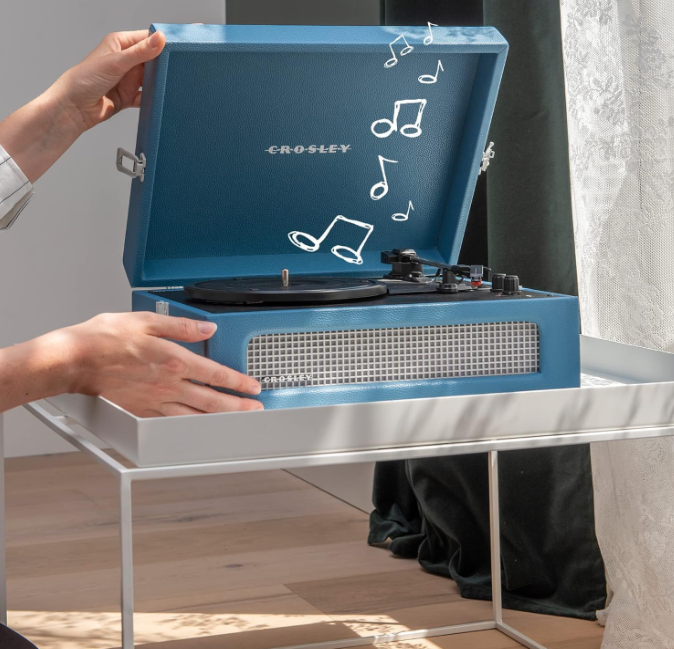 Giradischi Bluetooth Voyager Washed Blue 33/45/78 giri