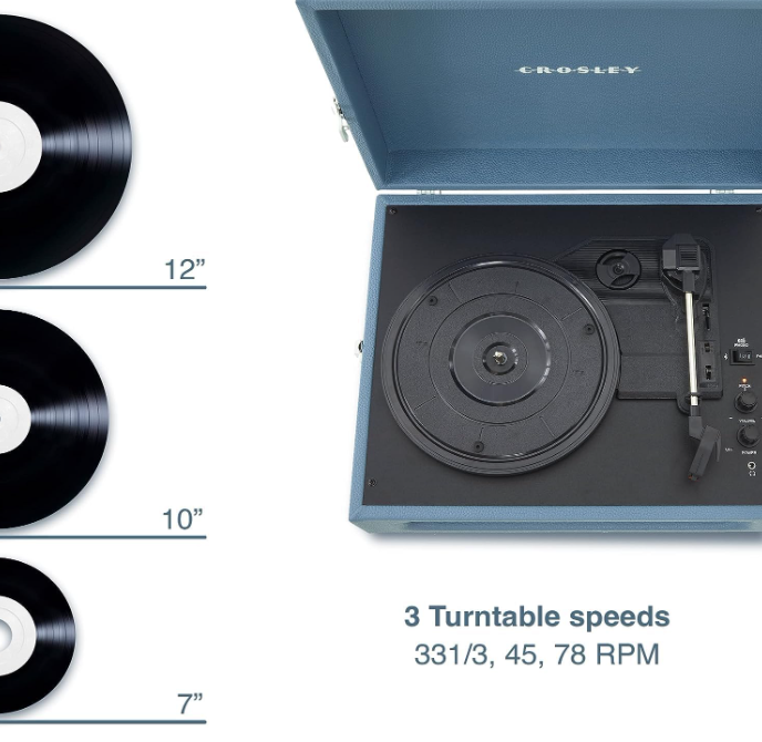 Giradischi Bluetooth Voyager Washed Blue 33/45/78 giri