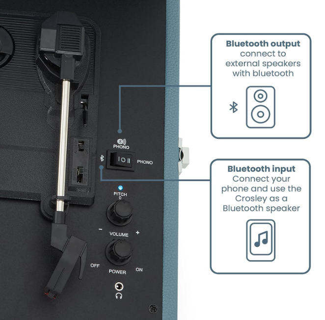 Giradischi Bluetooth Voyager Washed Blue 33/45/78 giri