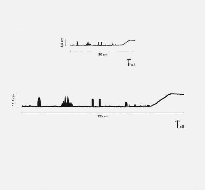 Skyline Barcellona Profilo in Acciaio Nero 50cm