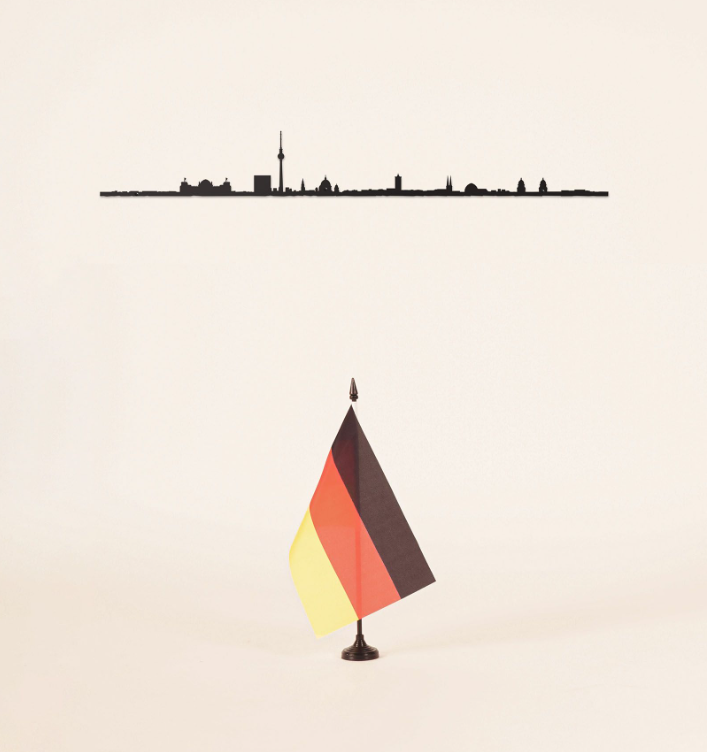 Skyline Berlino Profilo in Acciaio Nero 50cm