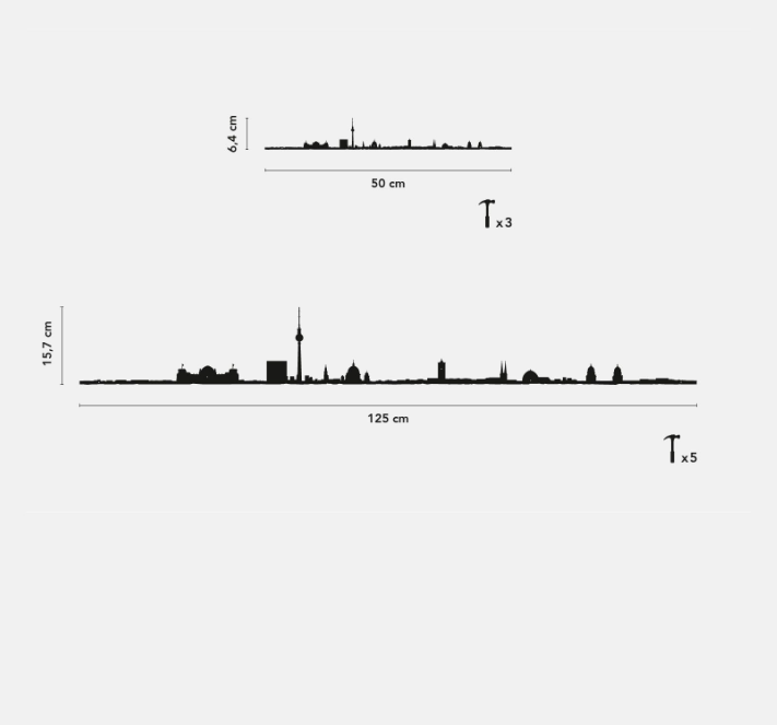 Skyline Berlino Profilo in Acciaio Nero 50cm