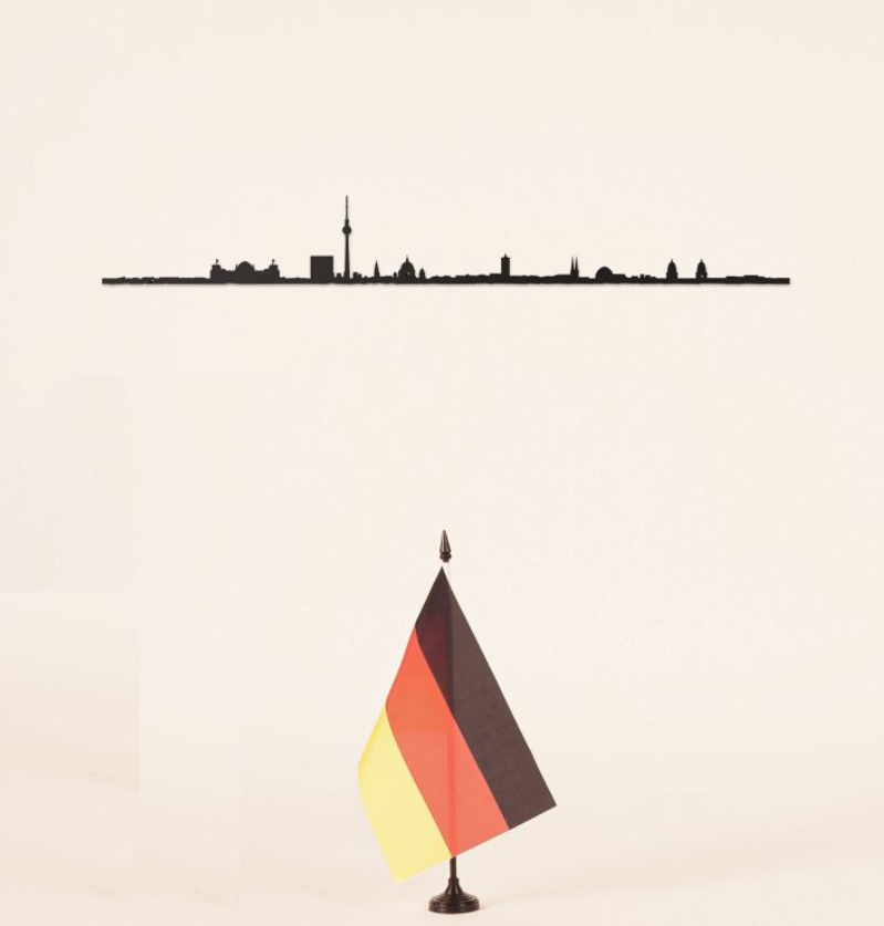 Skyline Berlino Profilo in Acciaio Nero 50cm