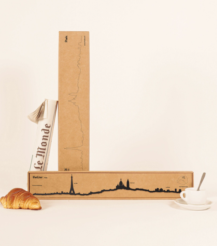 Skyline Parigi Profilo in Acciaio Nero 50cm