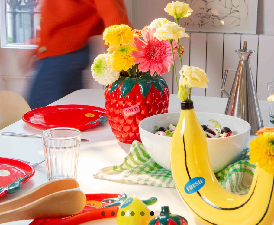 Vaso in Ceramica a forma di Banana Gialla