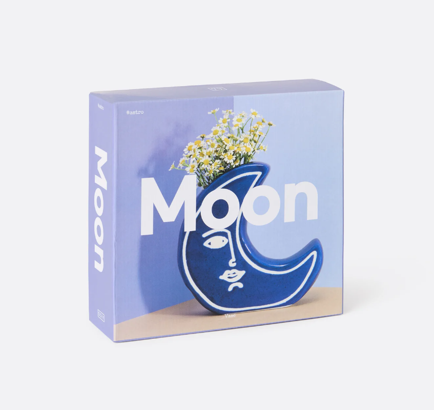 Vaso in ceramica a forma di Luna Blu