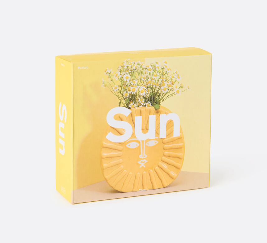 Vaso in ceramica a forma di Sole Giallo