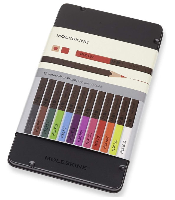 Astuccio metallo da 12 matite colorate acquerellabili