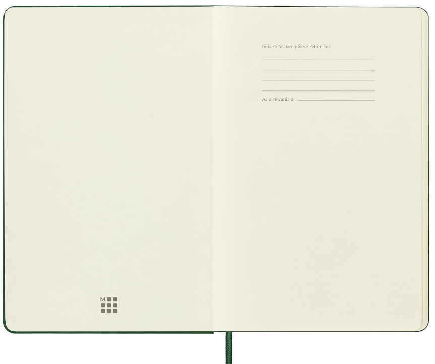 Taccuino Large Rigido Pagina Bianca Verde Mirto