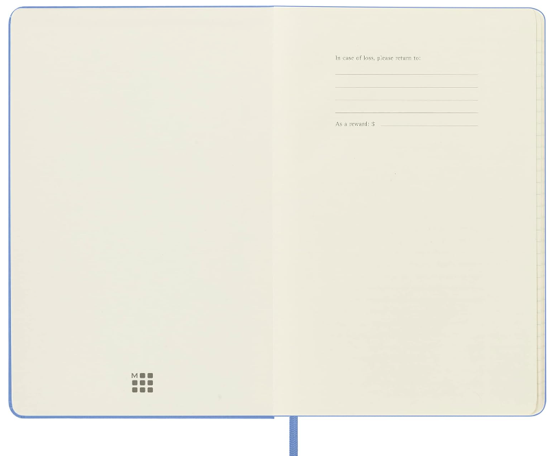 Taccuino Large Rigido Pagina Rigata Blu Ortensia