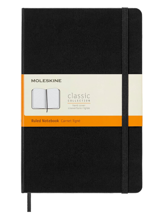 Taccuino Large Rigido Pagina Rigata Nero