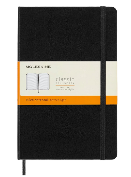 Taccuino Large Rigido Pagina Rigata Nero