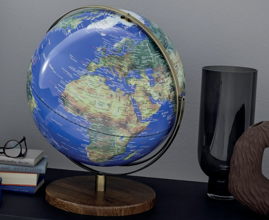 Mappamondo Base Legno Doppio Anello Pulsar Physical 430mm