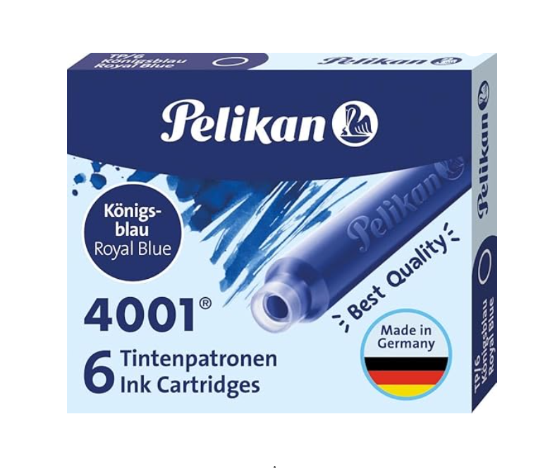 Cartuccia inchiostro per penne stilografiche conf. 6 pezzi Blu Royal 4001