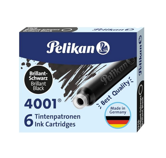 Cartuccia inchiostro per penne stilografiche conf. 6 pezzi Black 4001