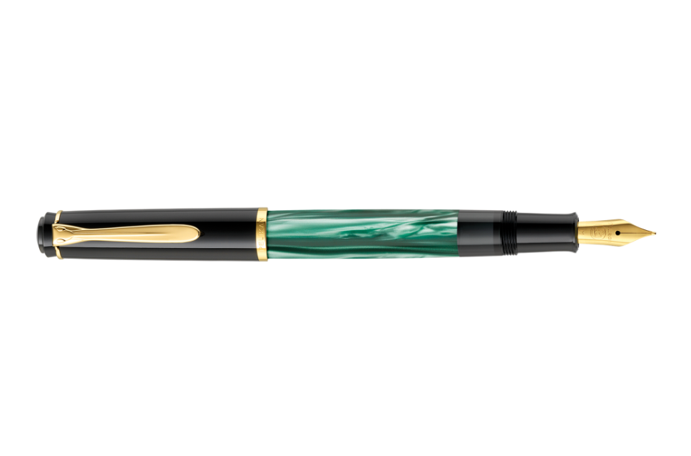 Penna Stilografica M200 Green Marbled M Gift Set