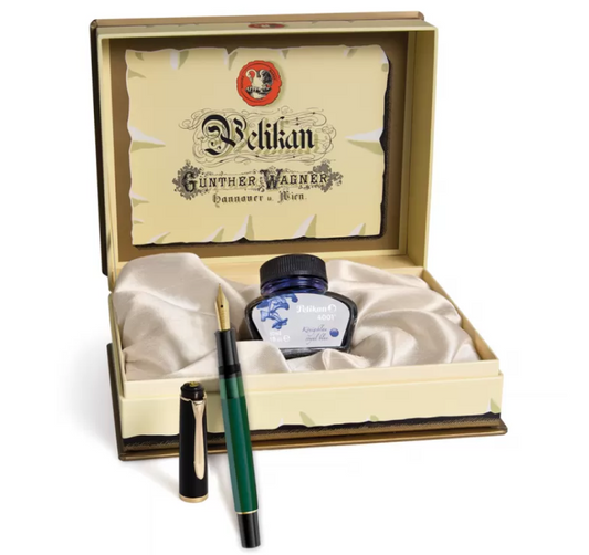 Penna Stilografica M251 Green-Black + boccetta inchiostro Gift Set