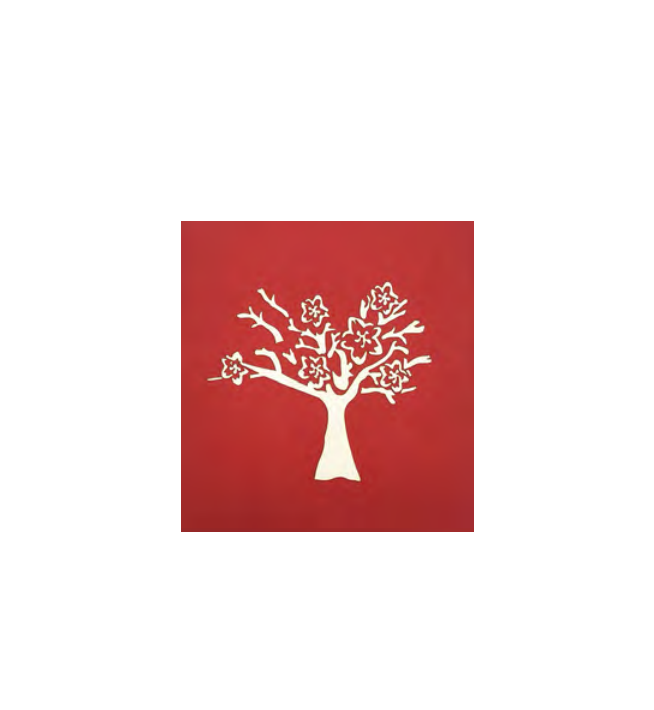 Biglietto Augurale Origami Albero della vita rosa