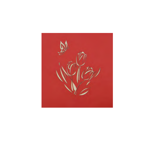 Biglietto Augurale Origami Rose Rosse